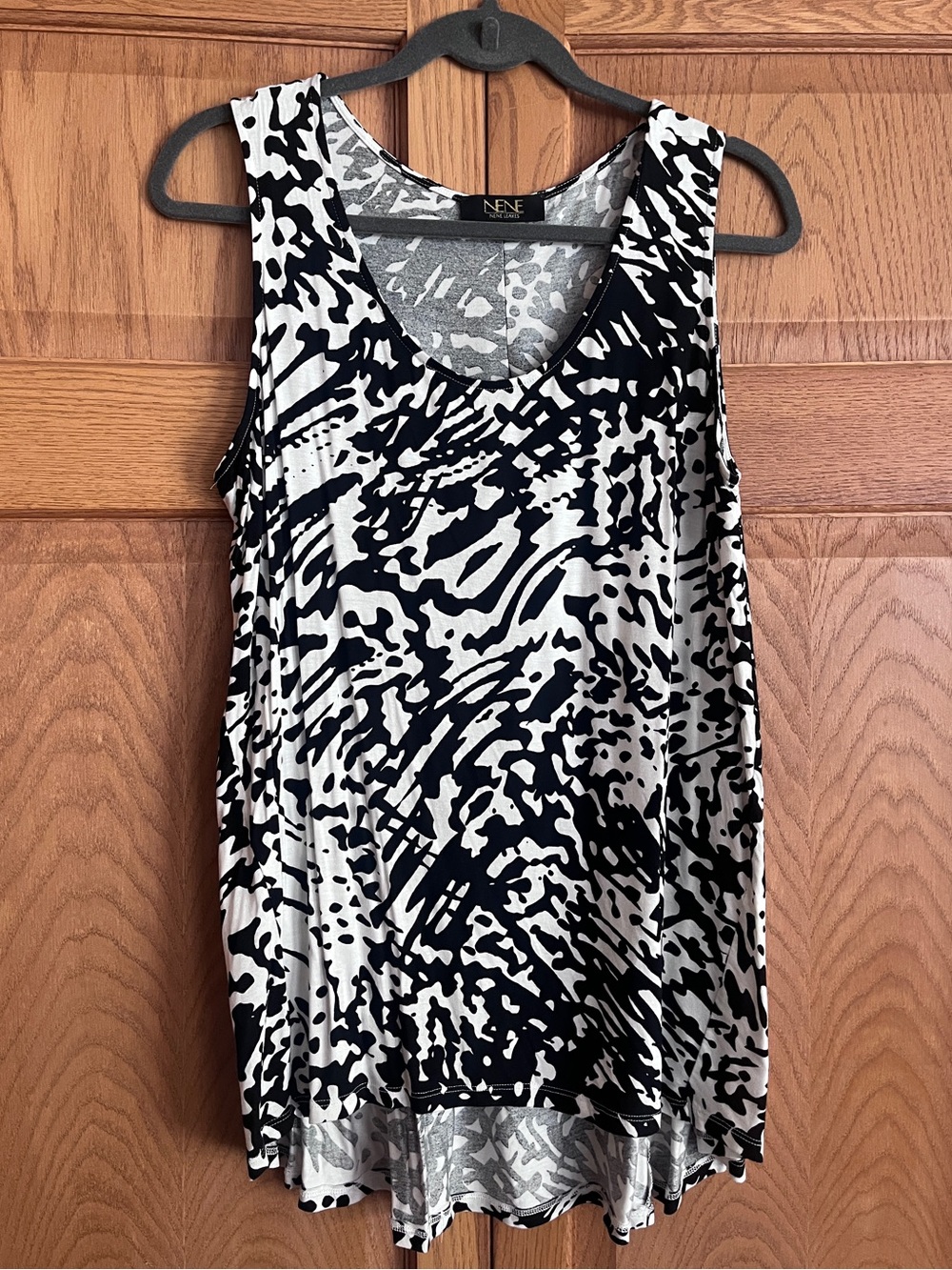 Black & White Abstract Print‎ Sleeveless Tank